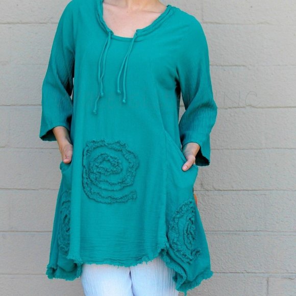 Oh My Gauze! Tops Oh My Gauze Circle Blouse Tunic Top 0 Cotton